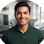 Professional headshot of Luis Moreno, Refrigeration Expert technician at Motor City Appliance Pros, wearing a green shirt.
