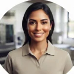 Professional headshot of Priya Shah, Certified Technician at Motor City Appliance Pros, wearing a simple khaki shirt.